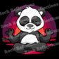 Yoga Panda Sunset Black Mug CustomCat