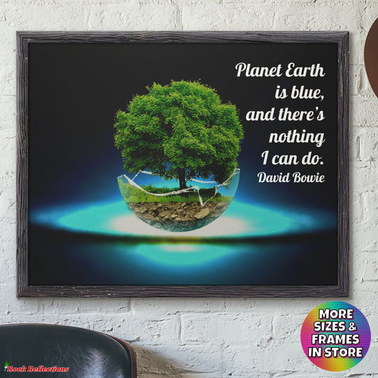 Planet Earth Is Blue - Music Quote Framed Print Gelato
