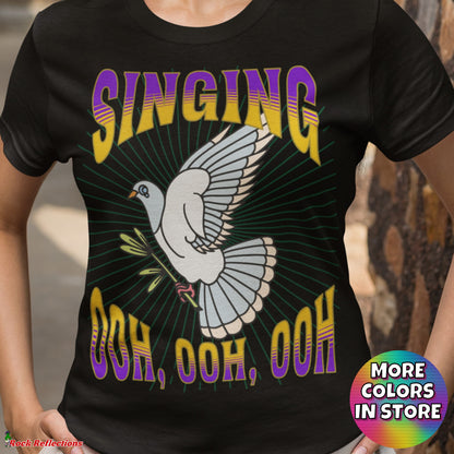 White Winged Dove Singing T-Shirt SPOD