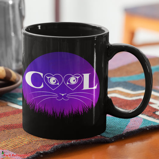 Cool Cat's Eyes Black Mug CustomCat