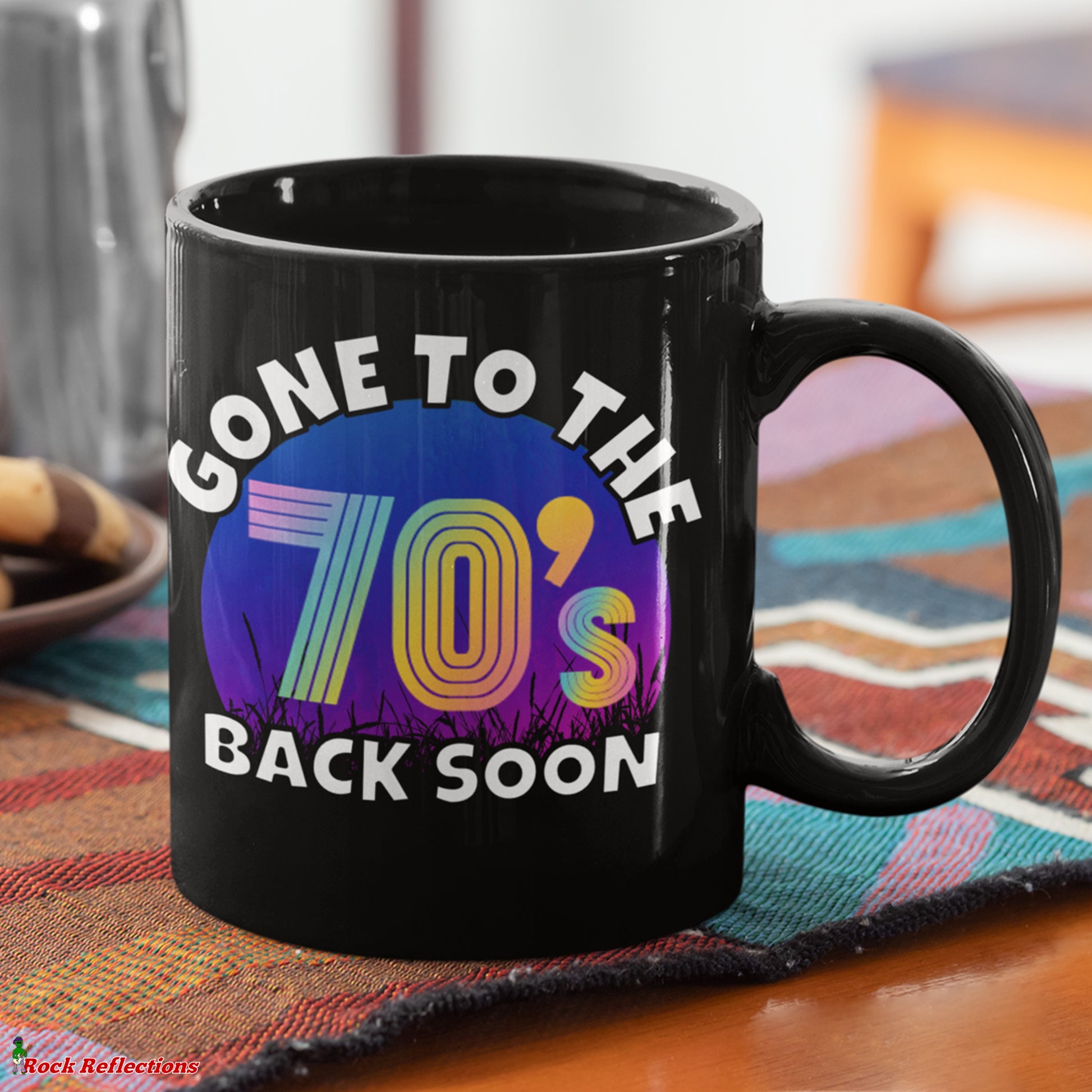 Gone To The 70's Black Mug CustomCat