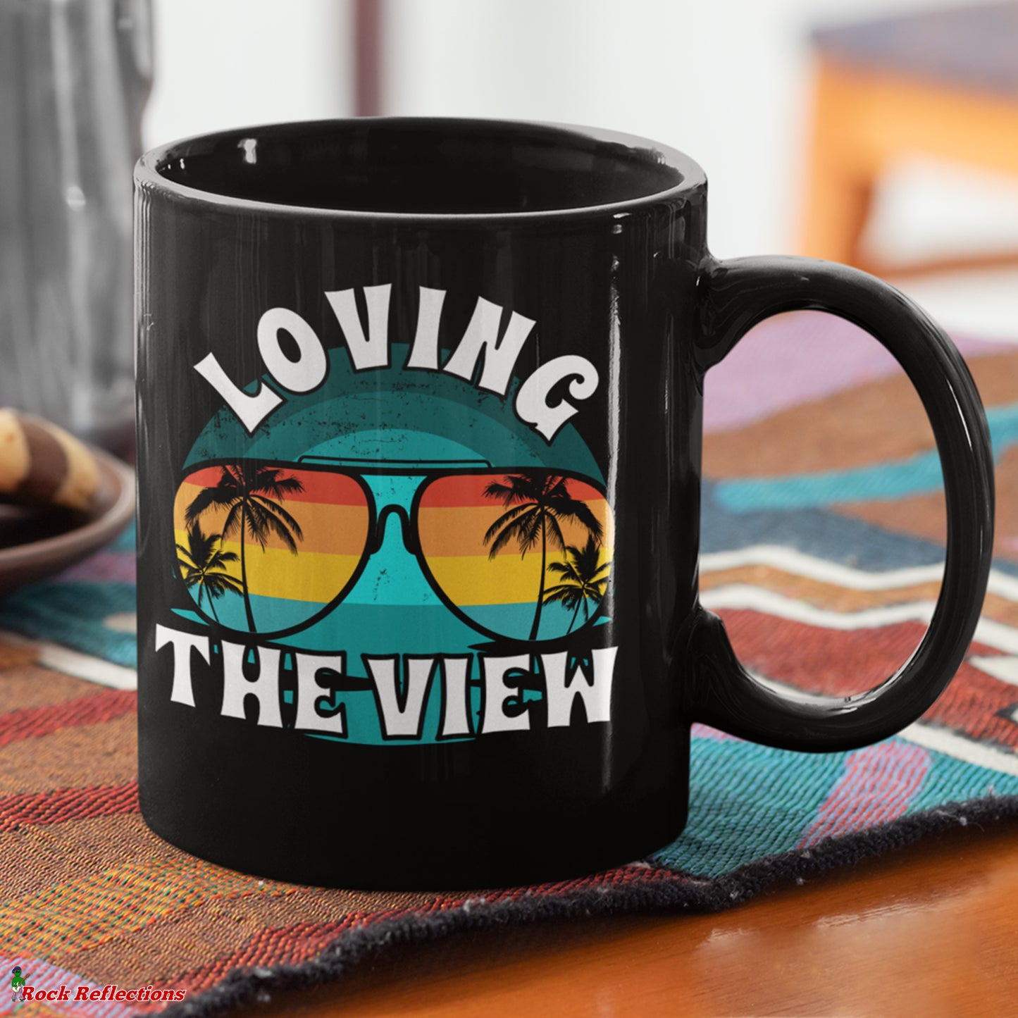 Loving The View Black Mug CustomCat