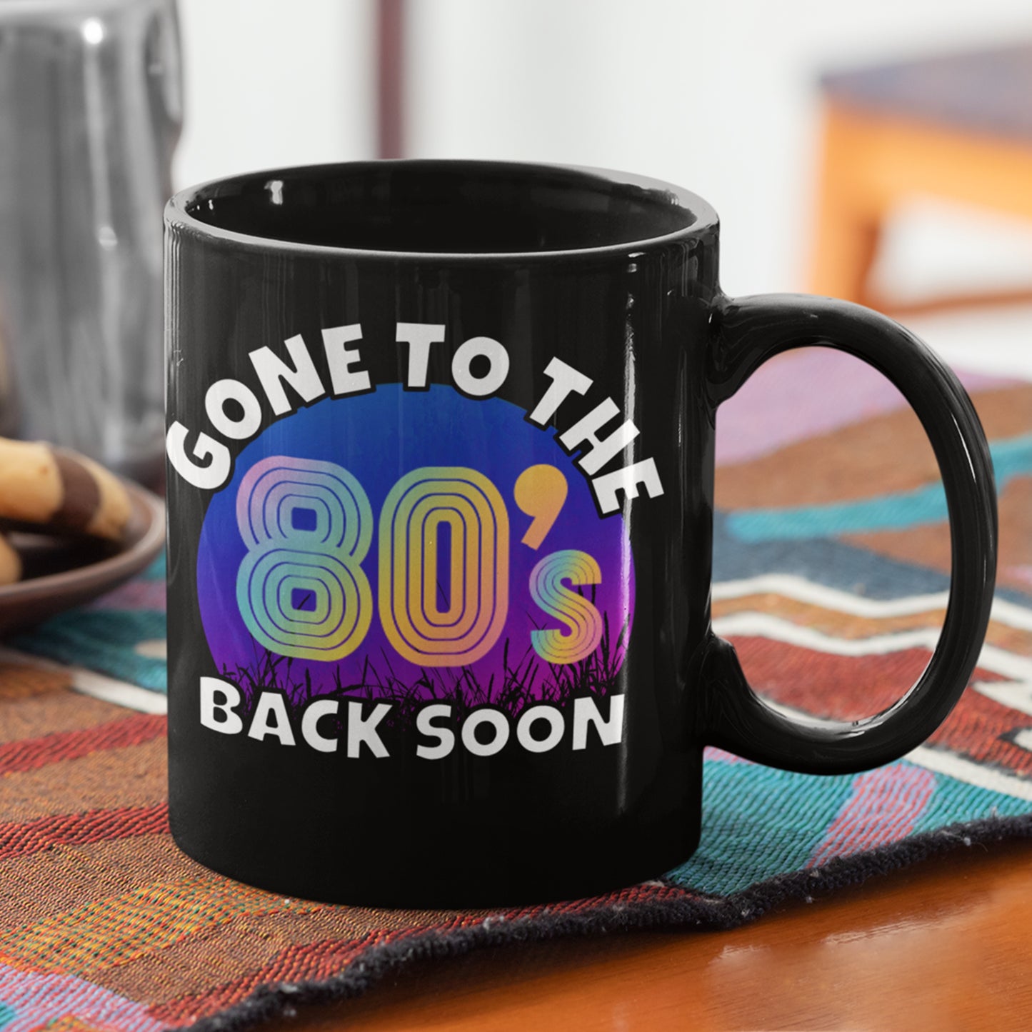 Gone To The 80's Black Mug CustomCat