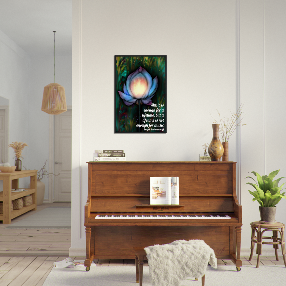 Music Is Enough For A Lifetime – Music Quote Framed Print Gelato