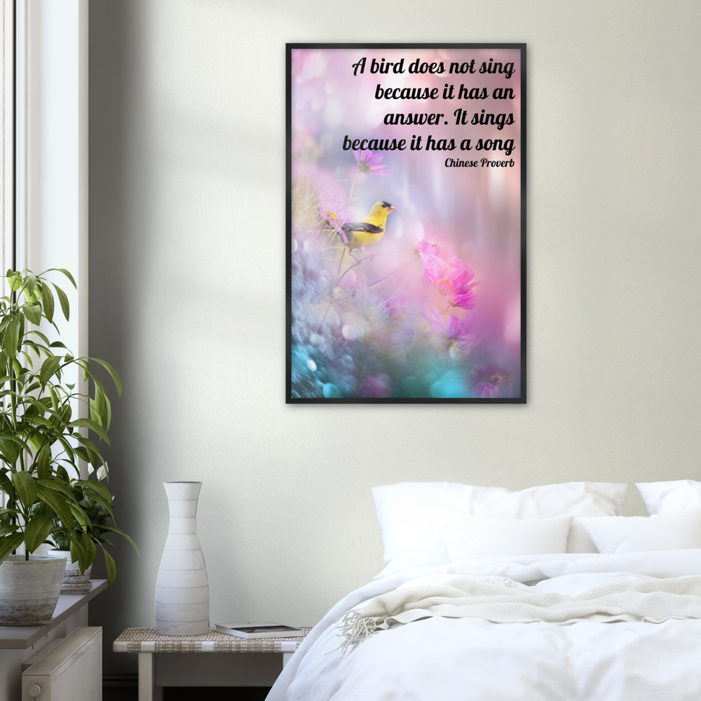 Bird Has A Song – Music Quote Framed Print Gelato