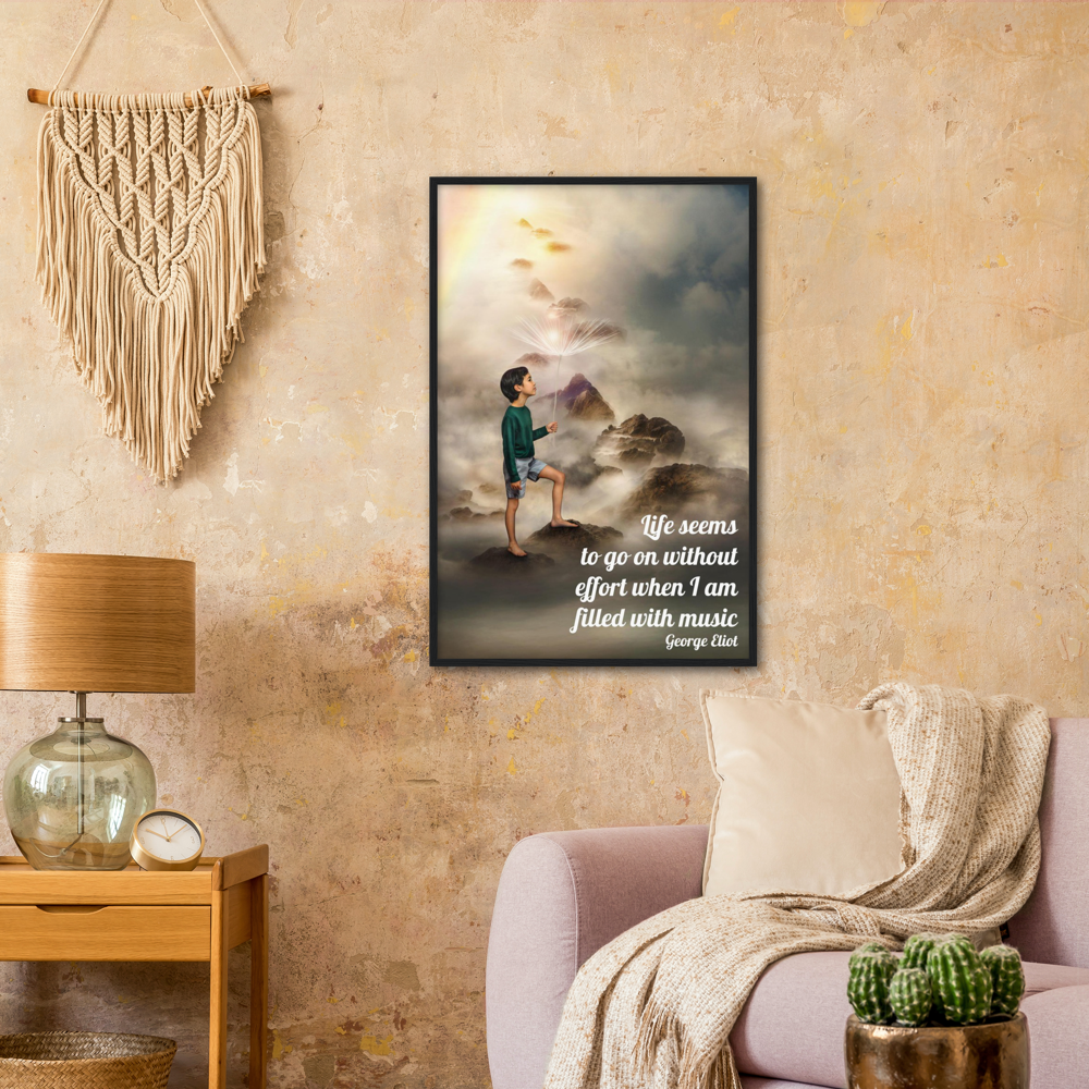 Filled With Music - Music Quote Framed Print Gelato