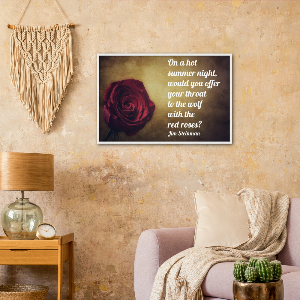 On A Hot Summer Night - Music Quote Framed Print Gelato