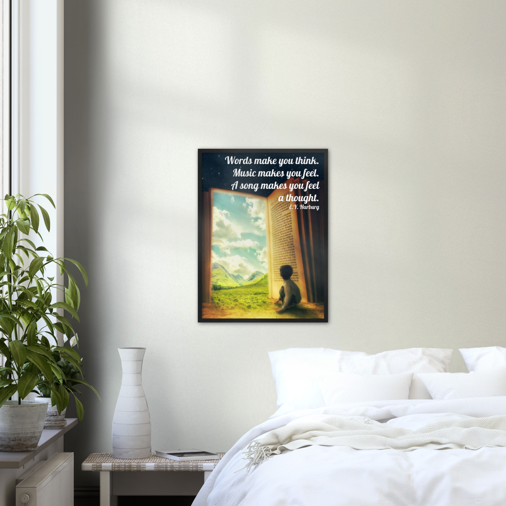 Feel a Thought - Music Quote Framed Print Gelato
