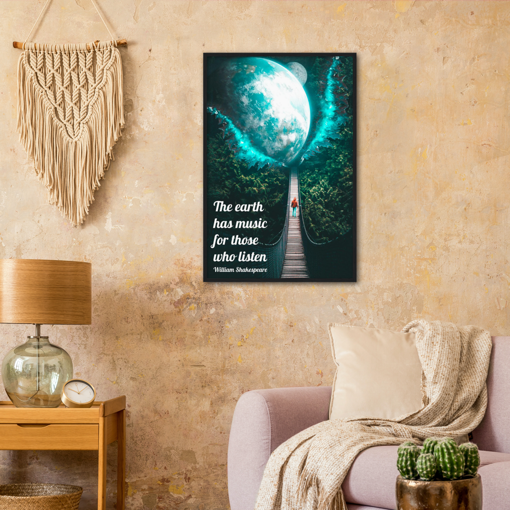 The Earth Has Music – Music Quote Framed Print Gelato