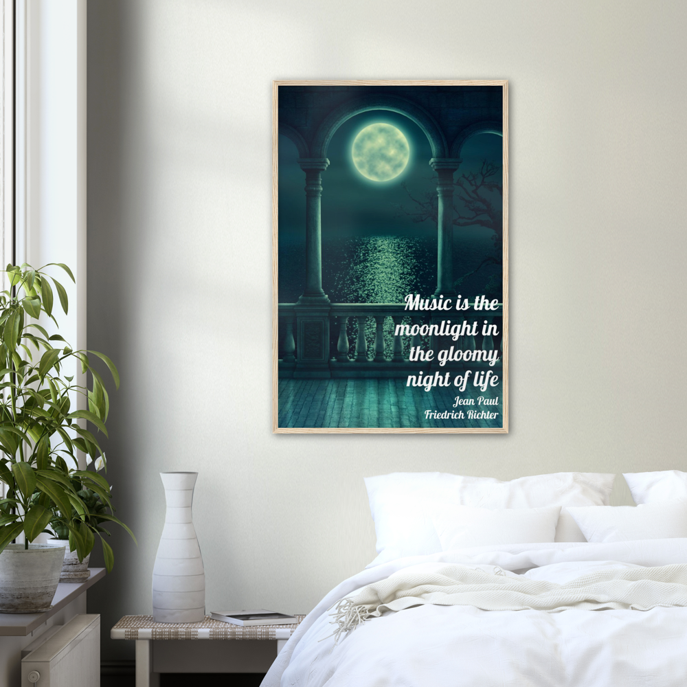Music Is The Moonlight - Music Quote Framed Print Gelato