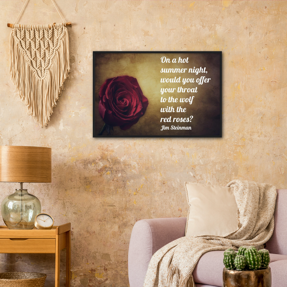 On A Hot Summer Night - Music Quote Framed Print Gelato