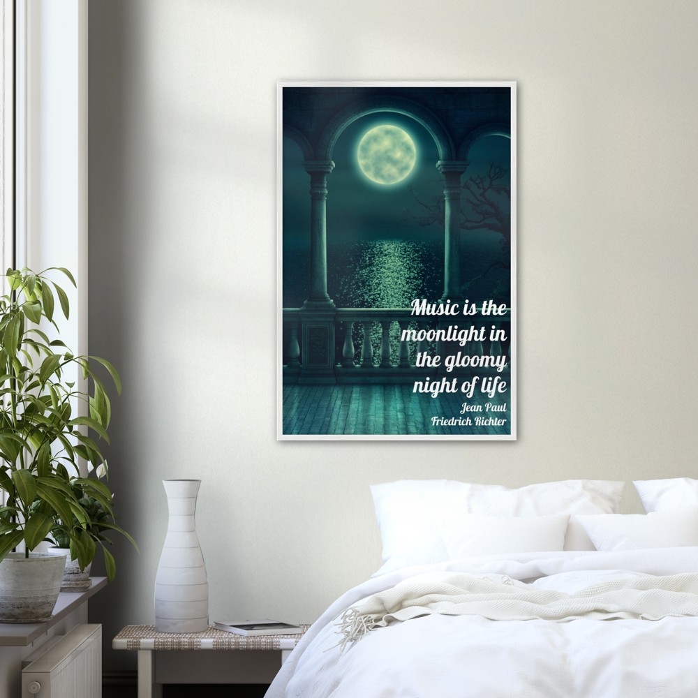 Music Is The Moonlight - Music Quote Framed Print Gelato