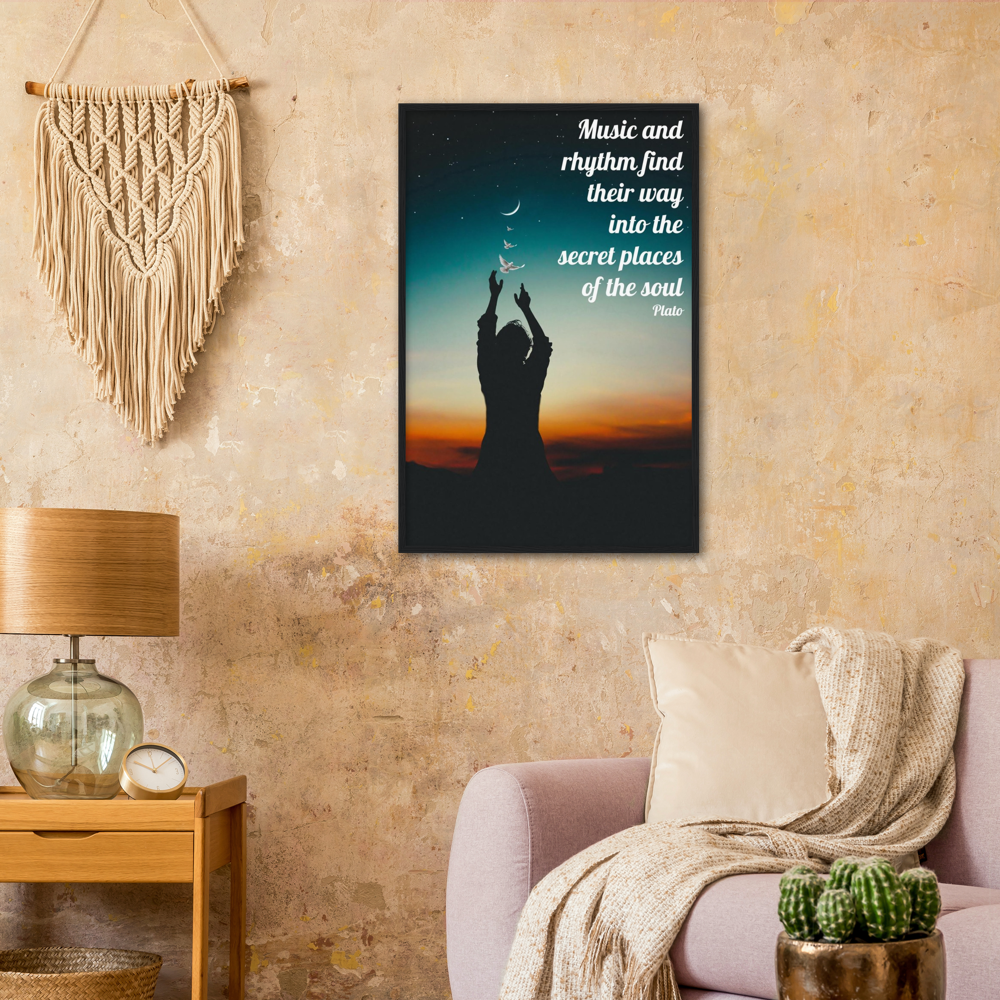 Secret Places of The Soul – Music Quote Framed Print Gelato