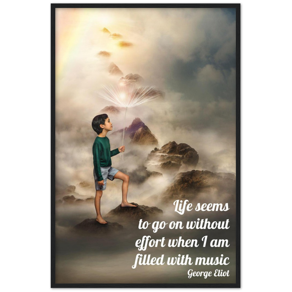 Filled With Music - Music Quote Framed Print Gelato