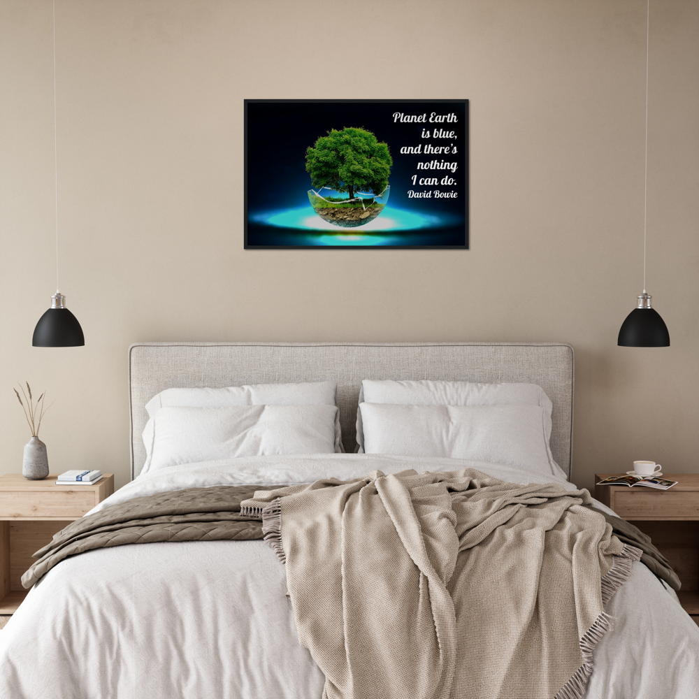 Planet Earth Is Blue - Music Quote Framed Print Gelato