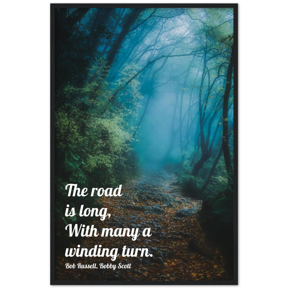 The Road Is Long - Music Quote Framed Print Gelato