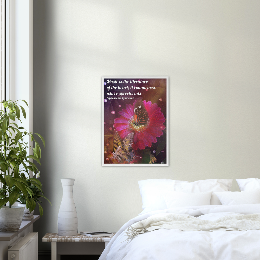 Literature Of The Heart - Music Quote Framed Print Gelato