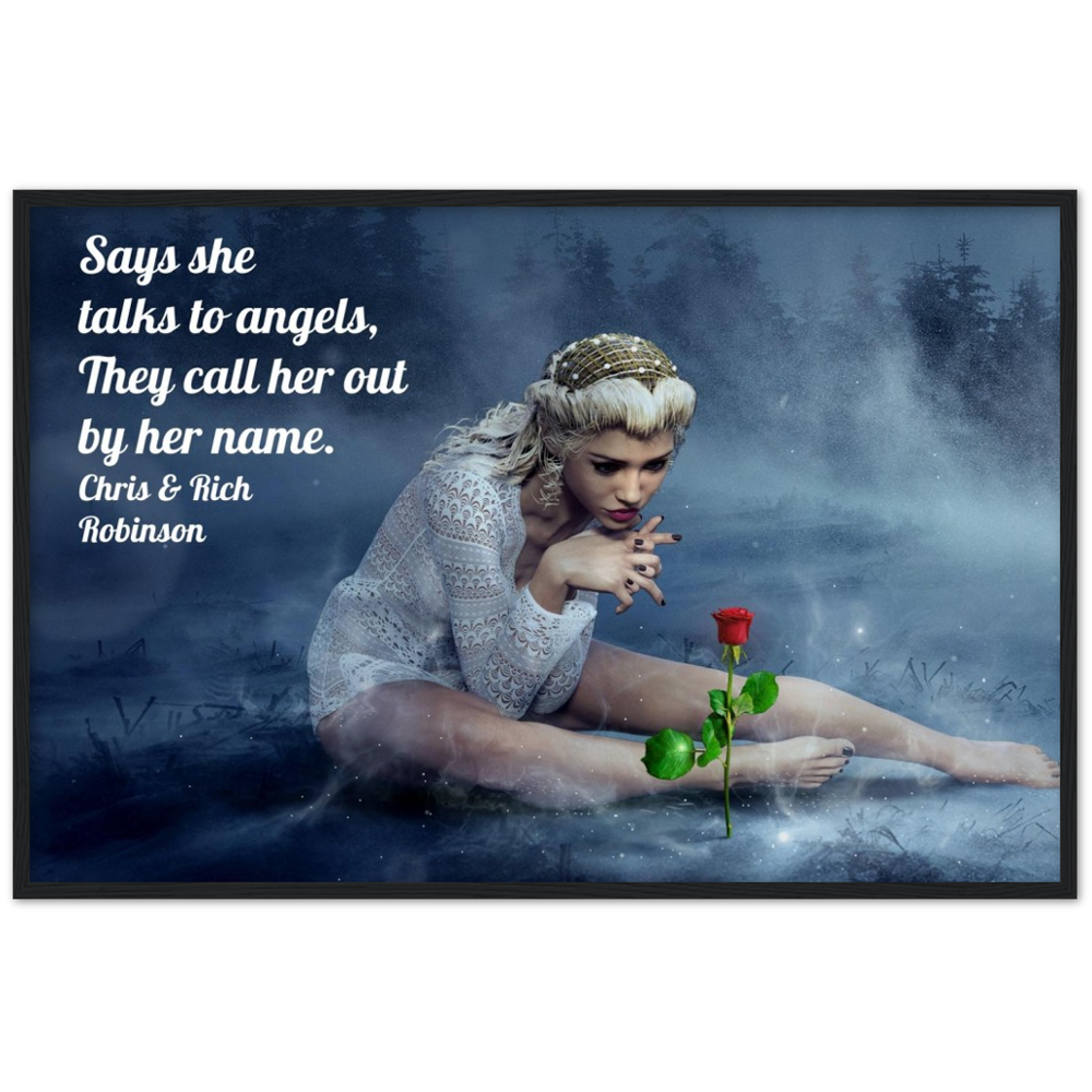 She Talks To Angels - Music Quote Framed Print Gelato