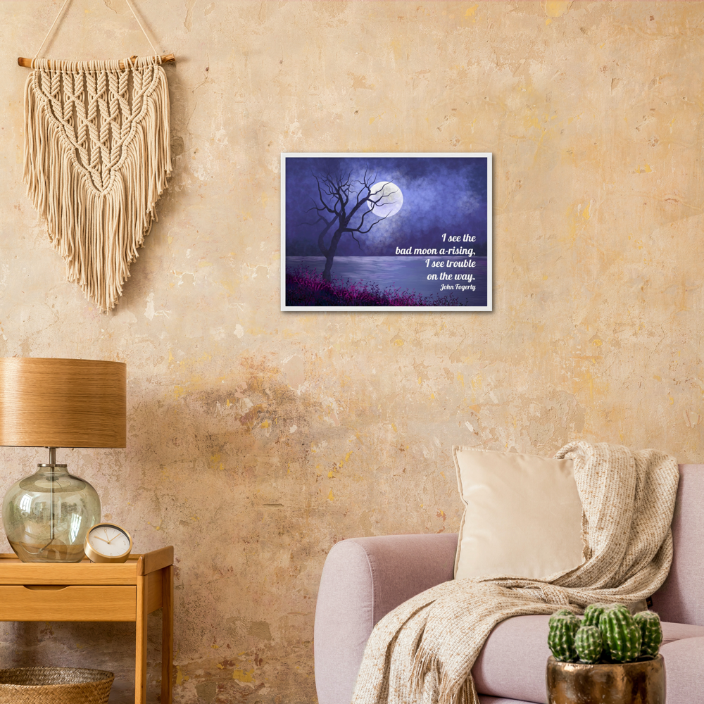 Bad Moon A-Rising - Music Quote Framed Print Gelato