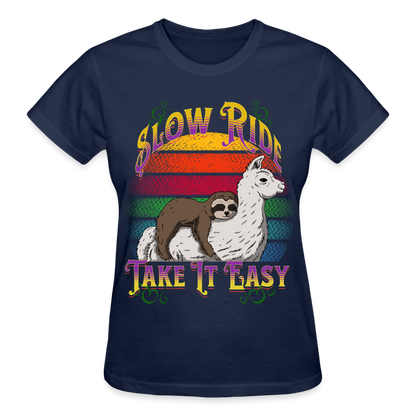Slow Ride Sloth & Llama T-Shirt SPOD