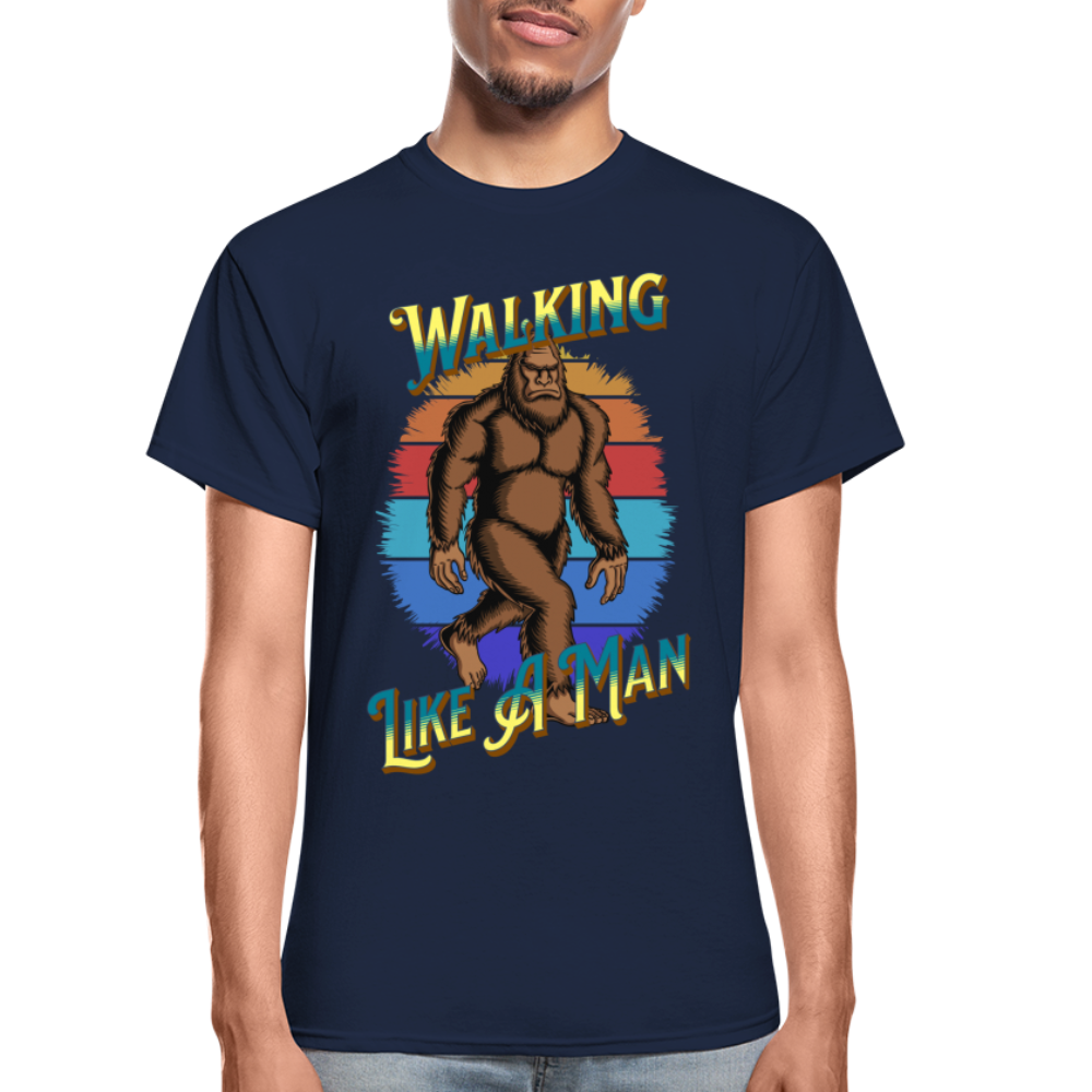 Bigfoot Walking Like A Man T-Shirt SPOD