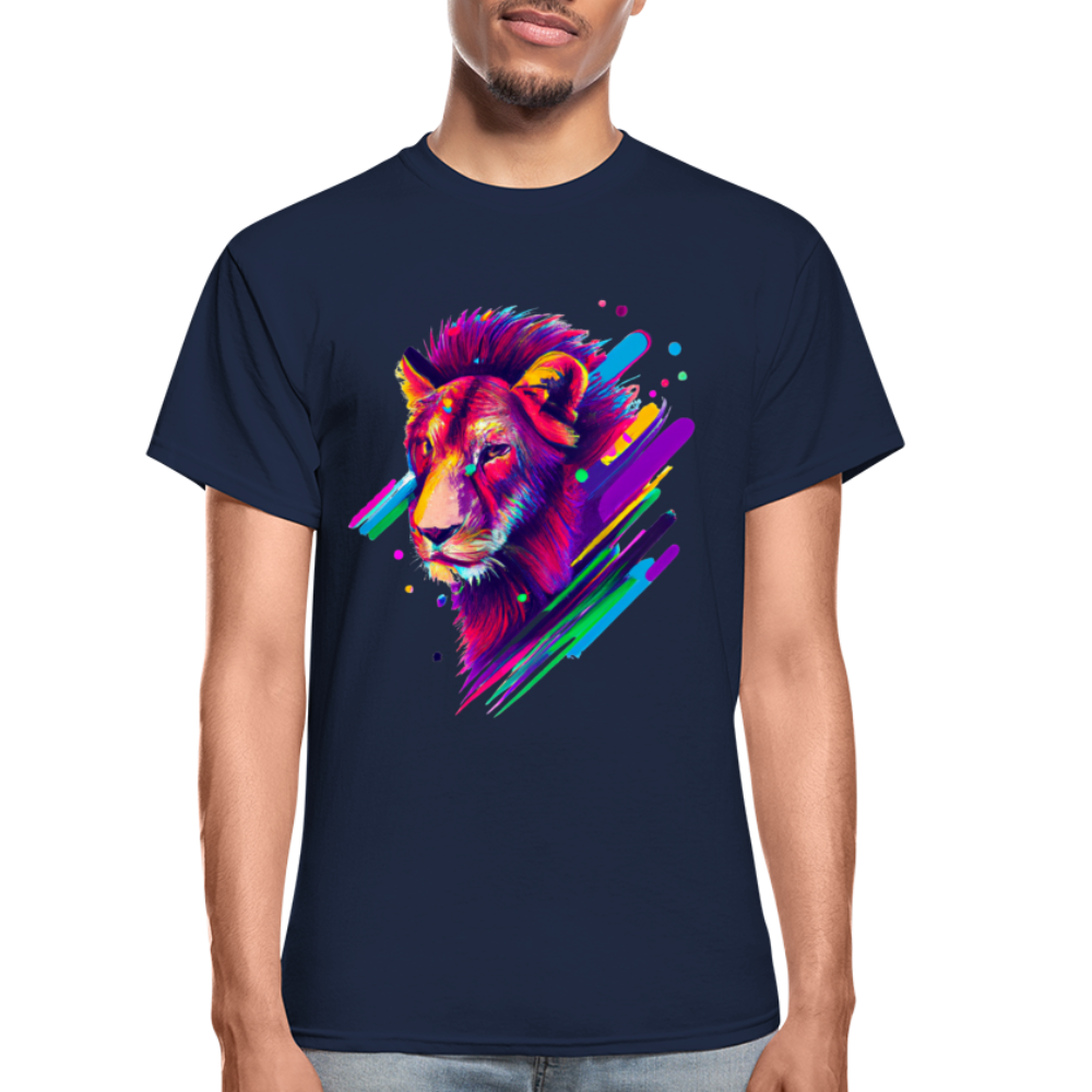 Psychedelic Lion T-Shirt - navy