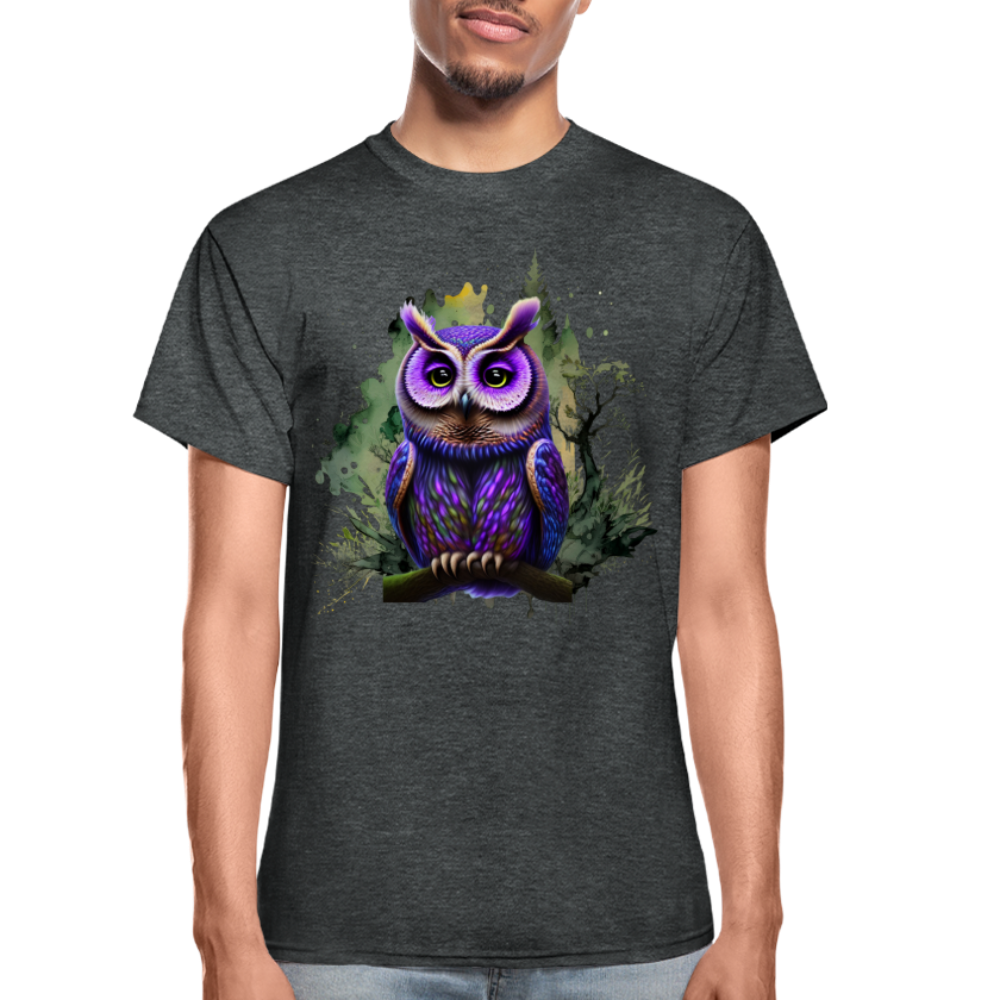 Owl In Forest T-Shirt - deep heather